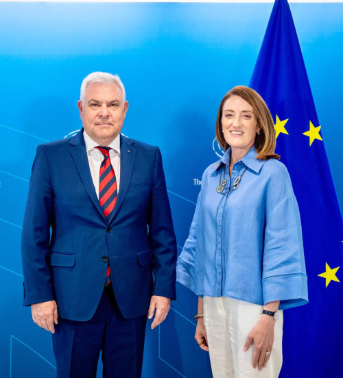 Minister Angel Tîlvăr’s meeting with the President of the European Parliament, Roberta Metsola