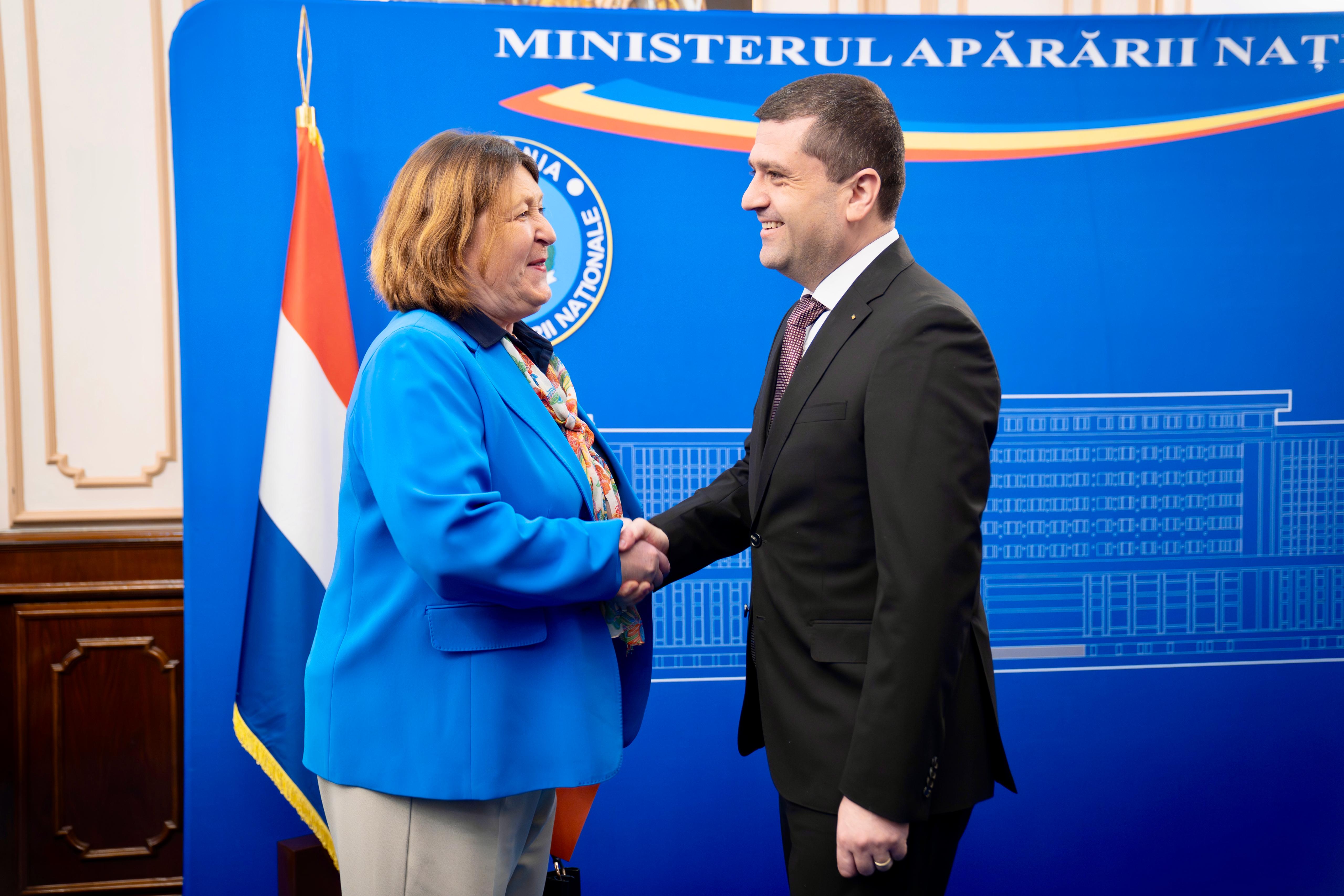Defence Minister Miruță’s meeting with the Ambassador of the Kingdom of the Netherlands to Bucharest, at the MoND Headquarters